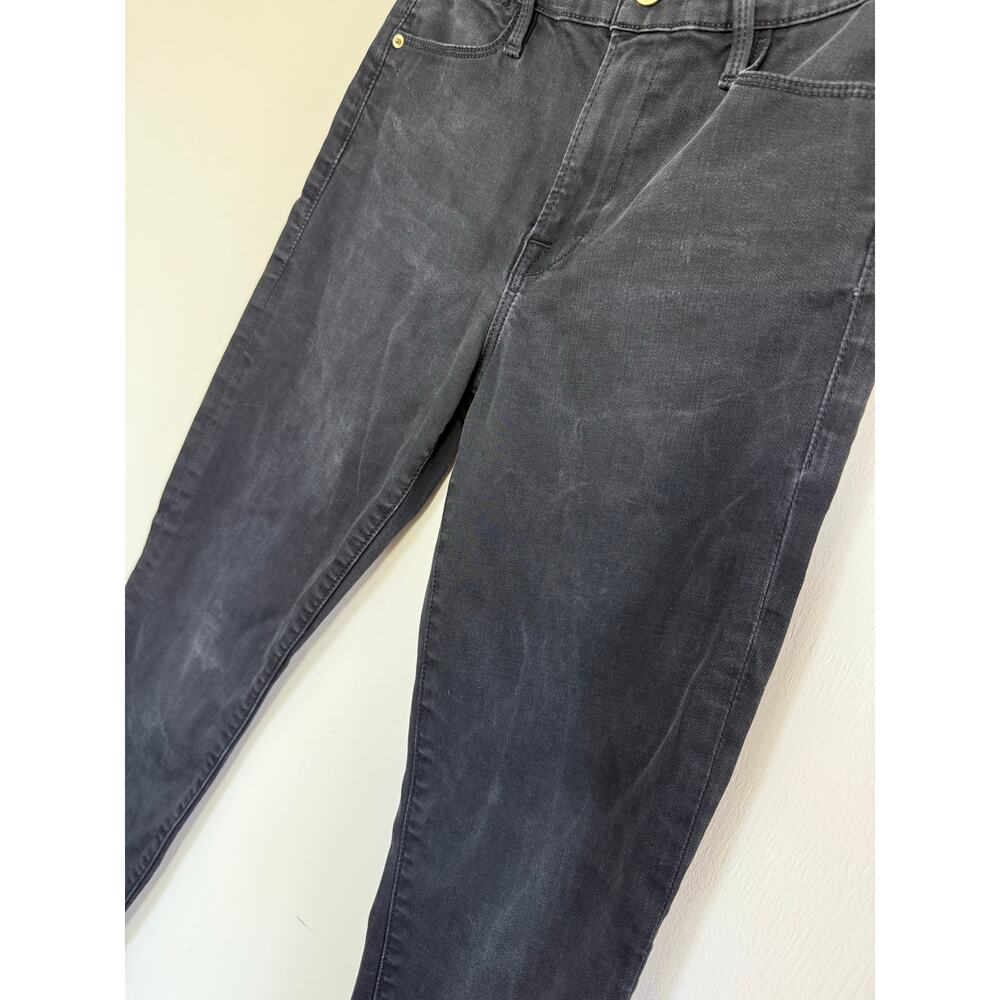 FRAME DENIM Le High Skinny washed black slim fringe hem denim jeans - Picture 4 of 6